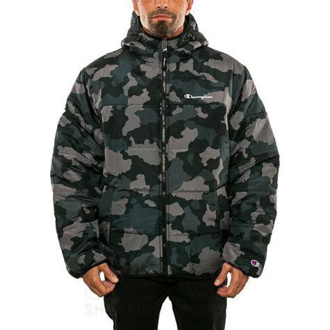 champion puffer|Champion Puffer universitário acolchoado masculino, Preto, M